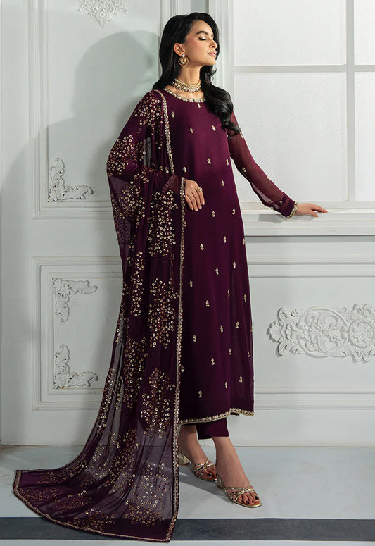 Embroidered Chiffon 3 Piece Unstitched Suit ZC-ZRF-EMC-15 - Party Wear