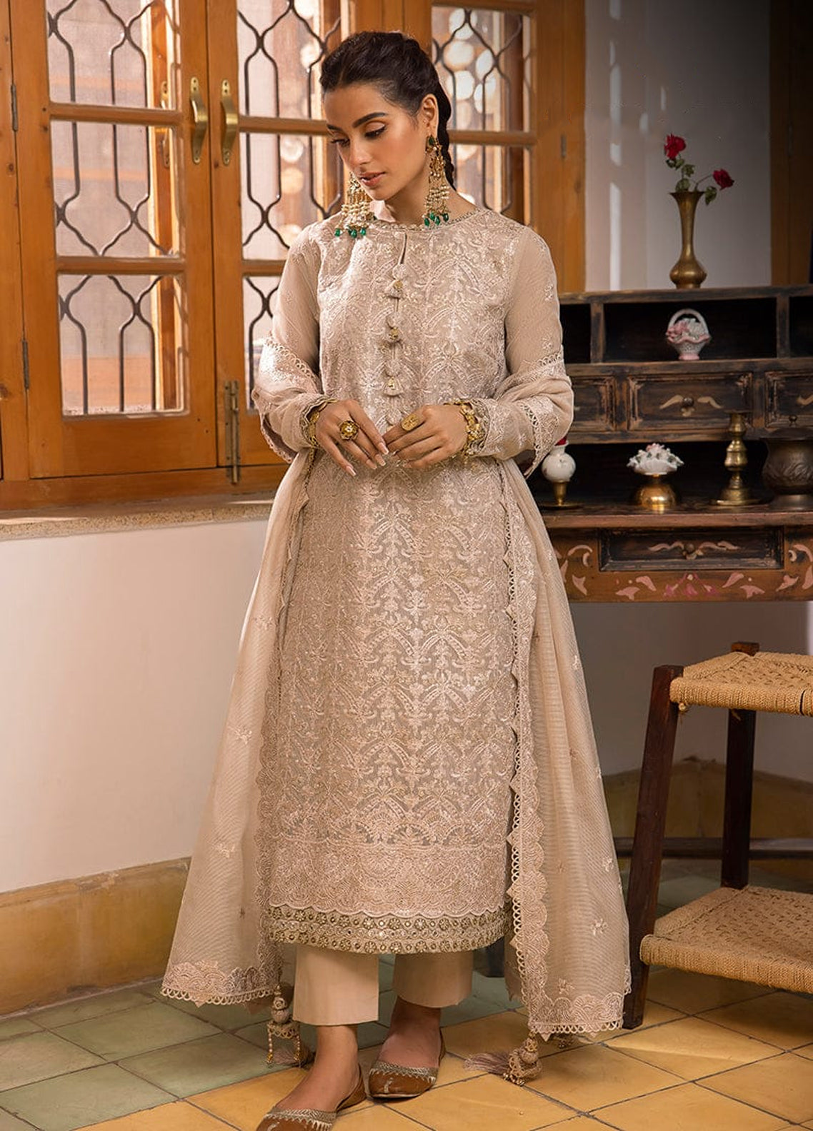 Embroidered Organza 3 Piece Unstitched Suit AJSWC-D21-23-Party Wear