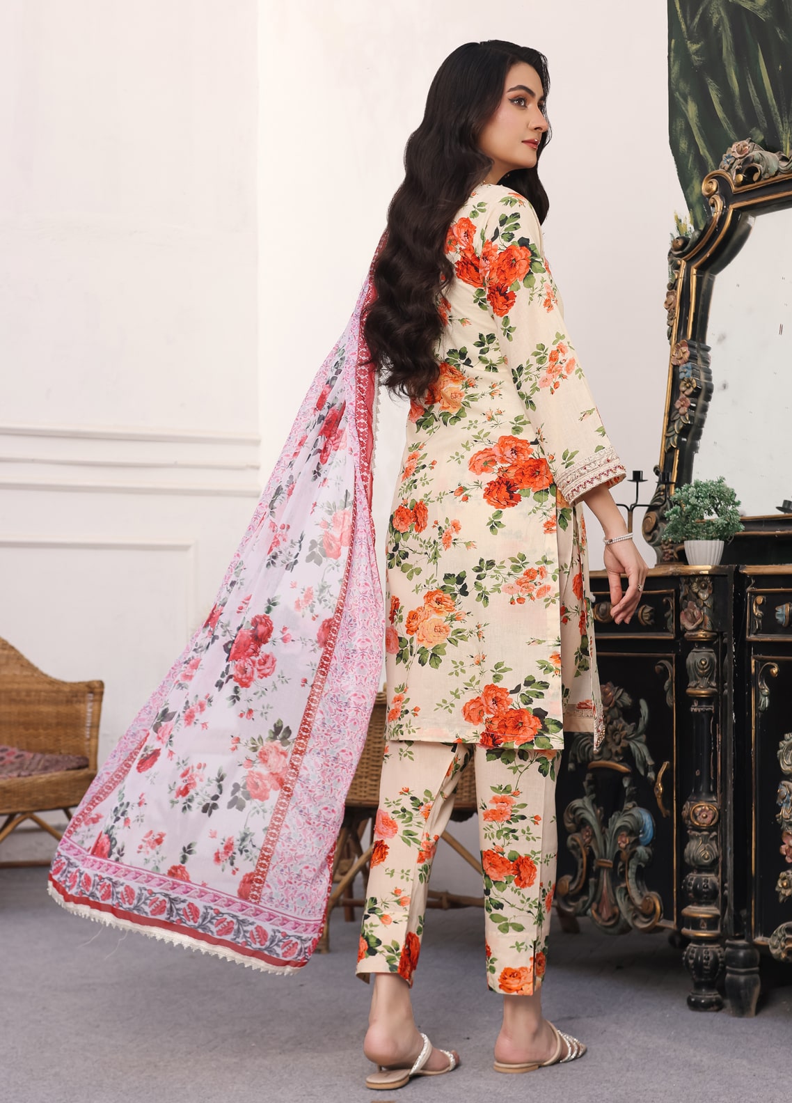 Heer By Polawn Embroidered Stitched 3 Piece Lawn Suit PD-24-102-Ready to Wear