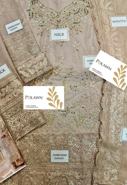 Embroidered Chiffon 3 Piece Unstitched Suit EAC-LAILA-25 - Party Wear