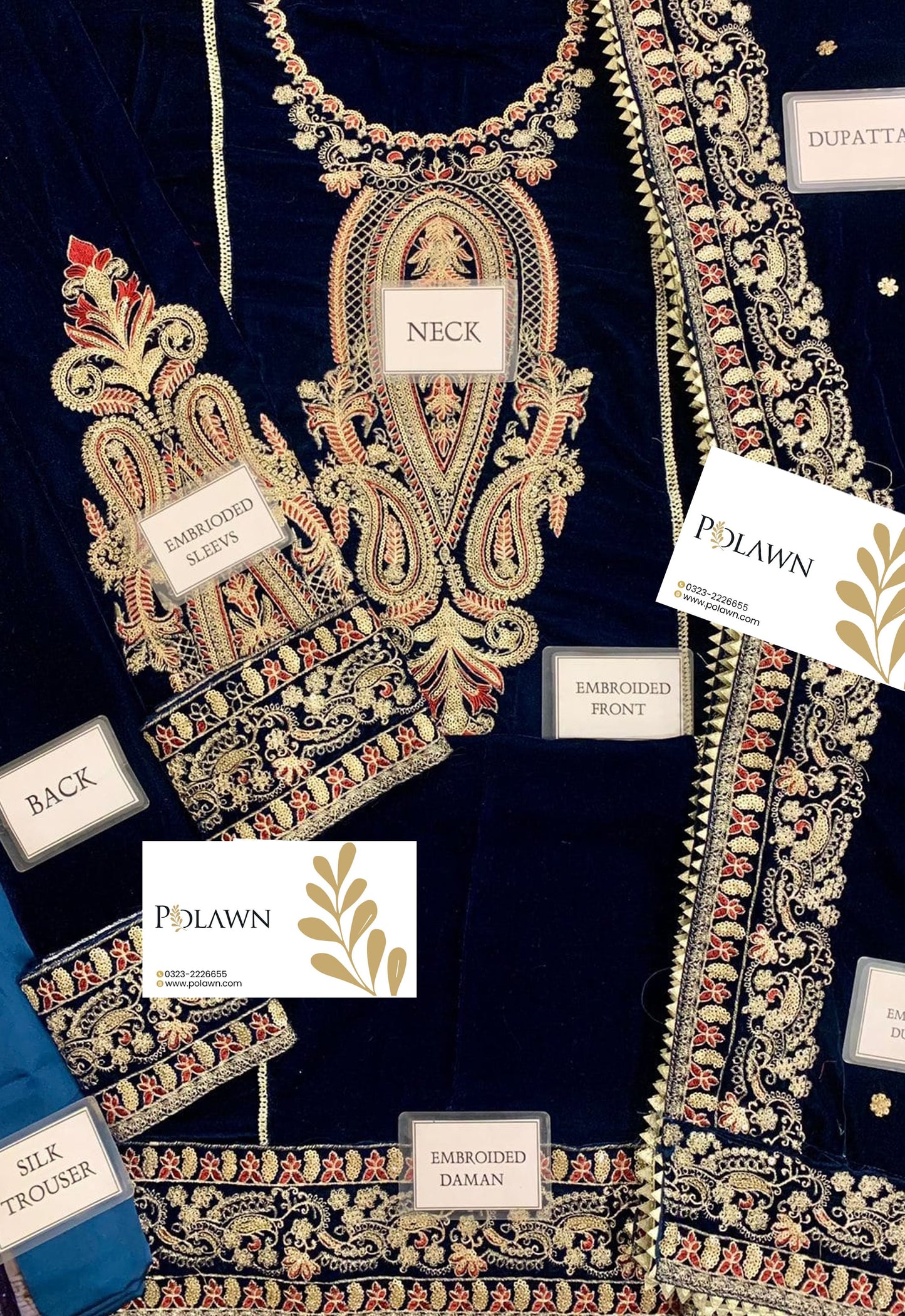 Embroidered Unstitched 3 Piece Velvet Suit ACV-VT-07-A-25 - Party Wear