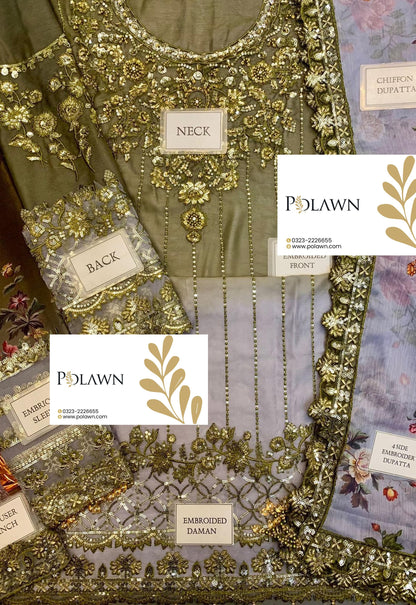 Embroidered Chiffon 3 Piece Unstitched Suit CC-VSL25-31 - Party Wear