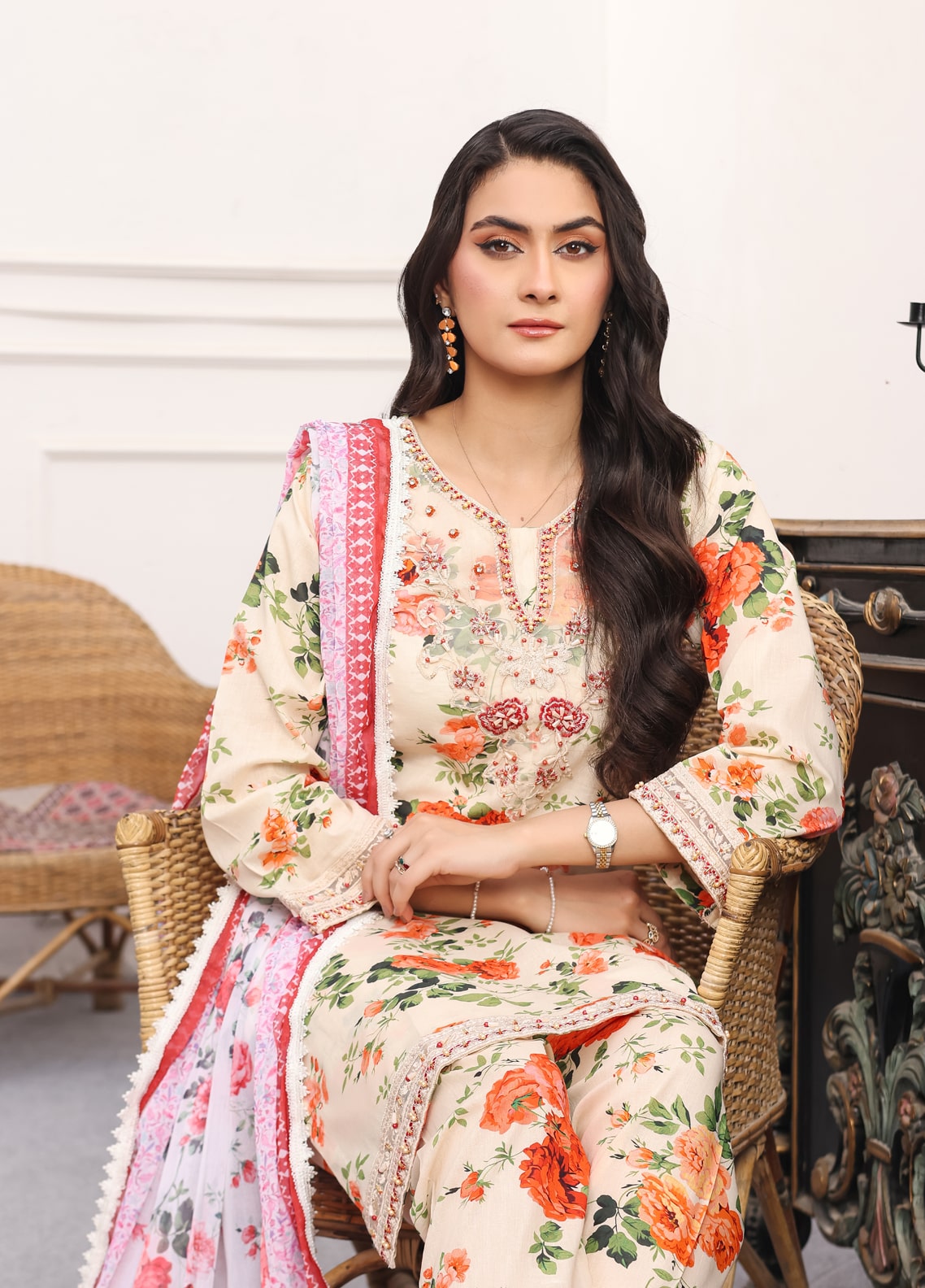 Heer By Polawn Embroidered Stitched 3 Piece Lawn Suit PD-24-102-Ready to Wear