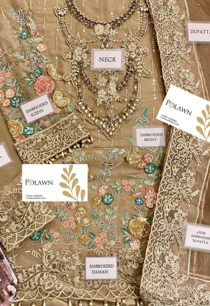 Embroidered Chiffon 3 Piece Unstitched Suit MBC-MPC-25-107 - Party Wear