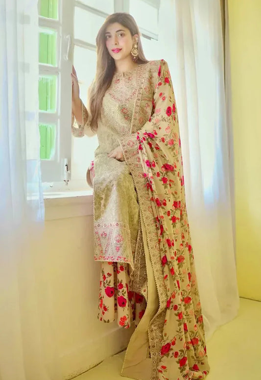 Embroidered Organza 3 Piece Semi Stitched Suit ACL-FC-05-A-25 - Party Wear