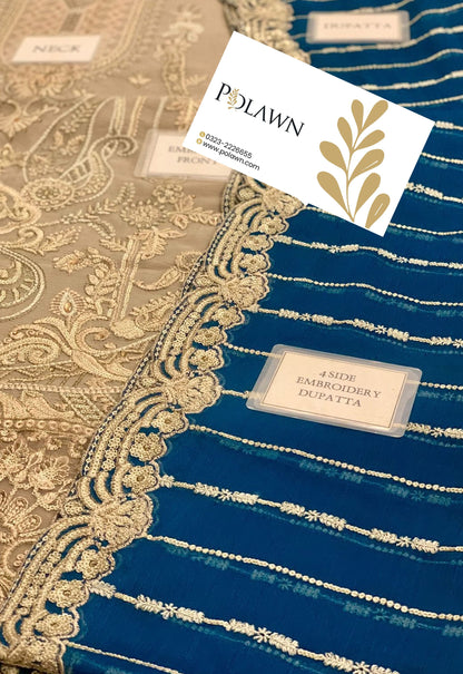 Embroidered Chiffon 3 Piece Unstitched Suit IPC-M-96-AMERIA - Party Wear