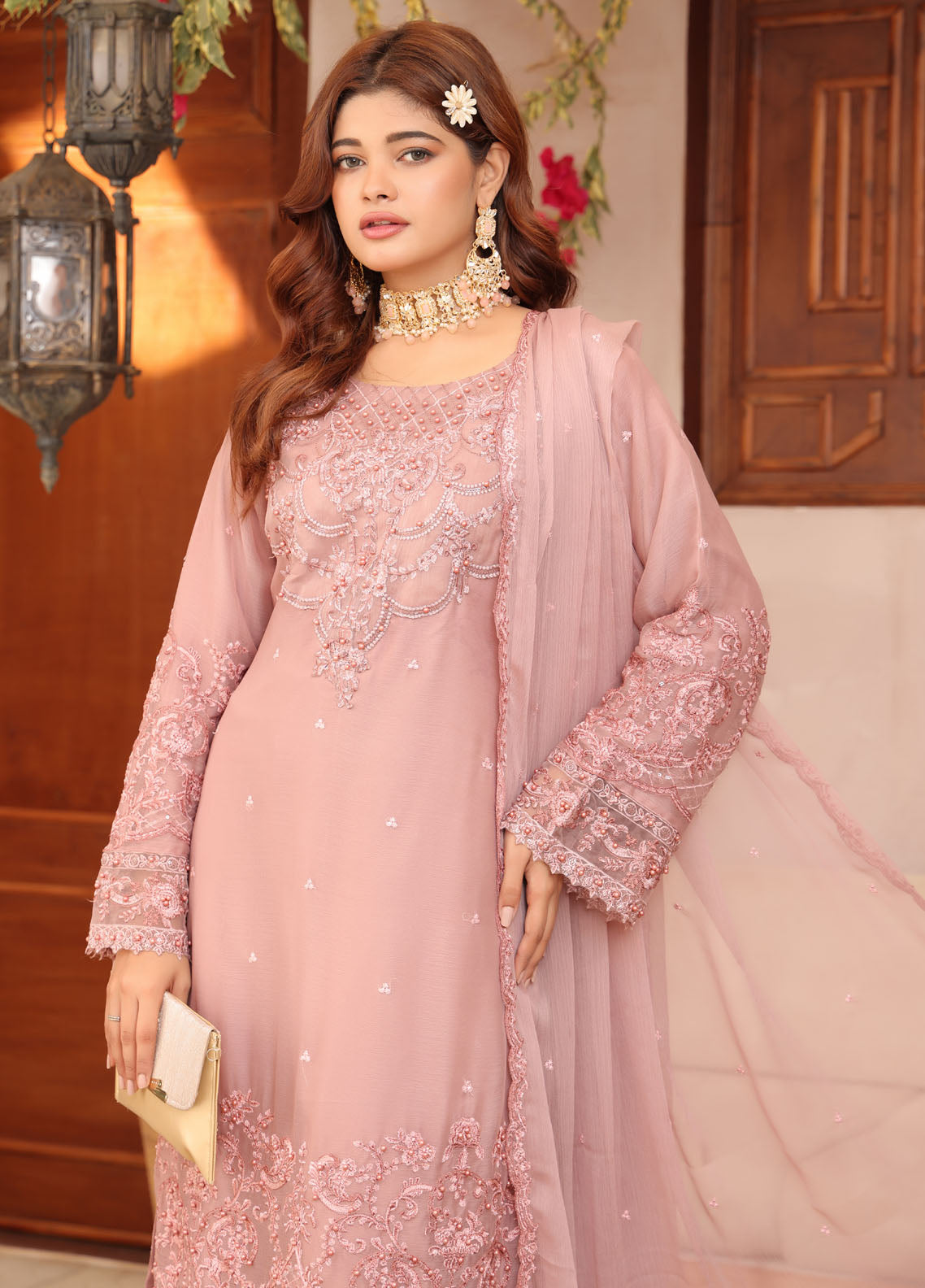 Arzoo By Polawn Embroidered Stitched 3 Piece Chiffon Suit PD-24-701-Ready to Wear