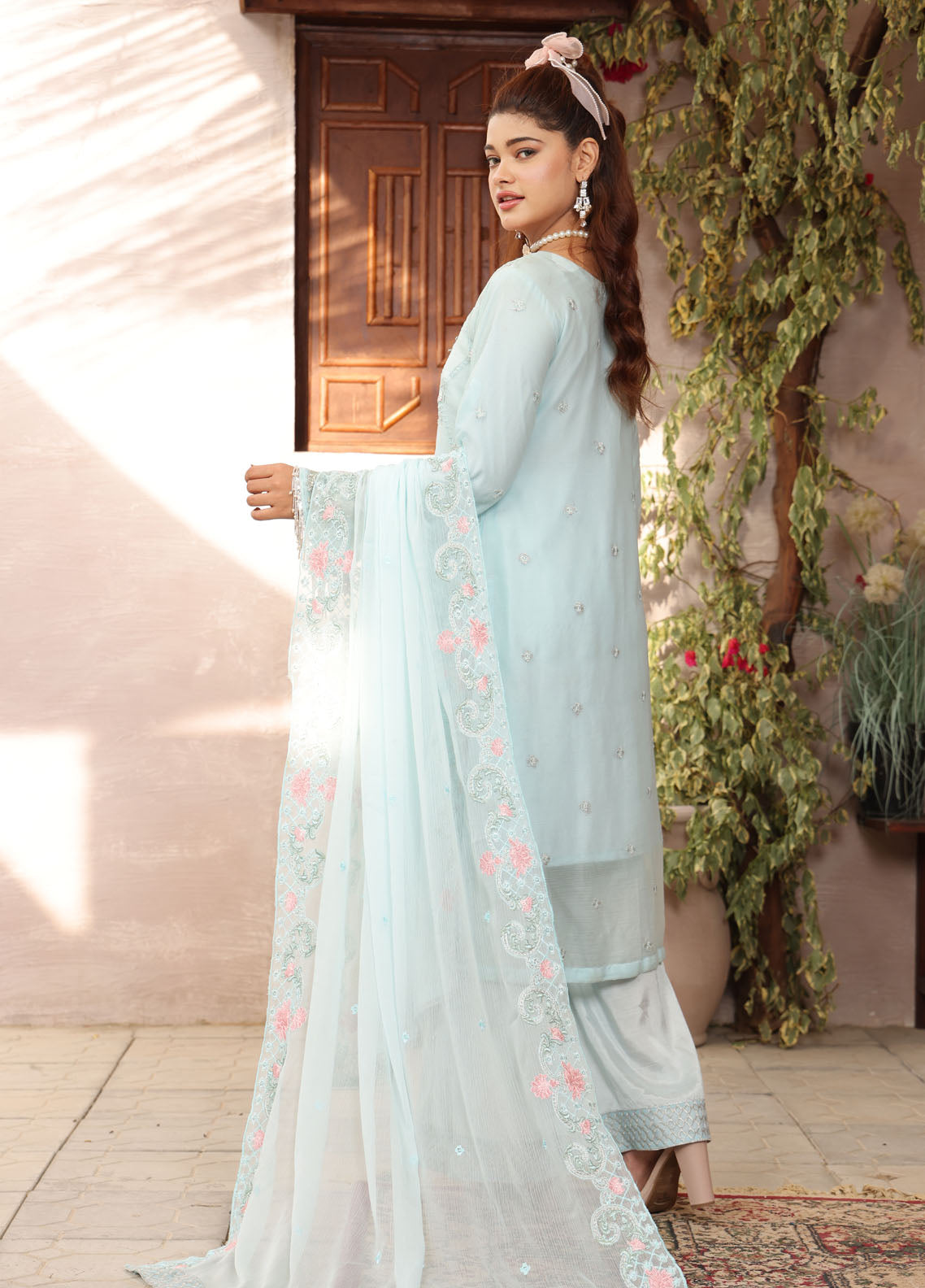 Arzoo By Polawn Embroidered Stitched 3 Piece Chiffon Suit PD-24-704-Ready to Wear