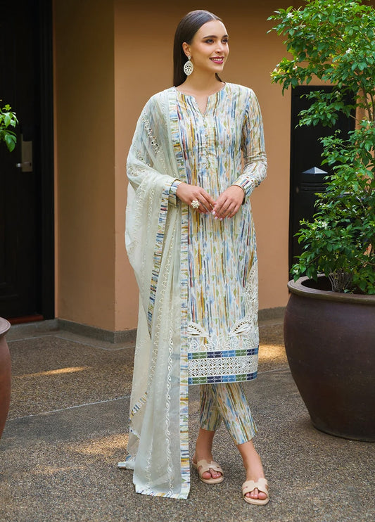 Embroidered Lawn 3 Piece Unstitched Suit  IL-UE-245 - Summer Collection