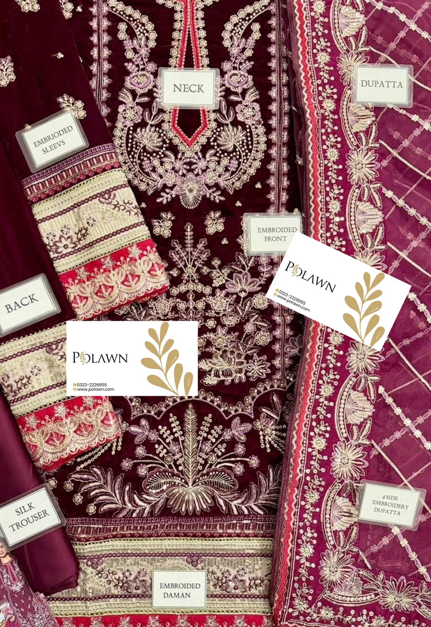 Embroidered Unstitched 3 Piece Velvet Suit ACV-VT-13 - Party Wear