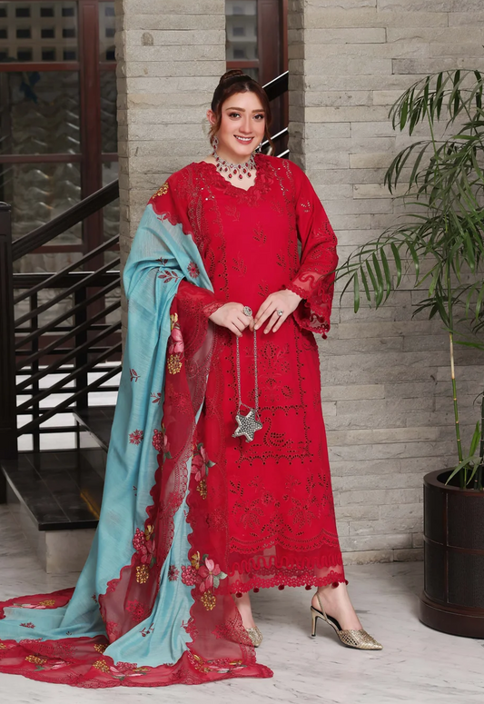 Embroidered Lawn 3 Piece Unstitched Suit ACL-LUX-26-79 - Summer Collection