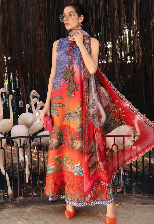 Embroidered Lawn 3 Piece Unstitched Suit MBL-MPT-2907-B-26 - Summer Collection
