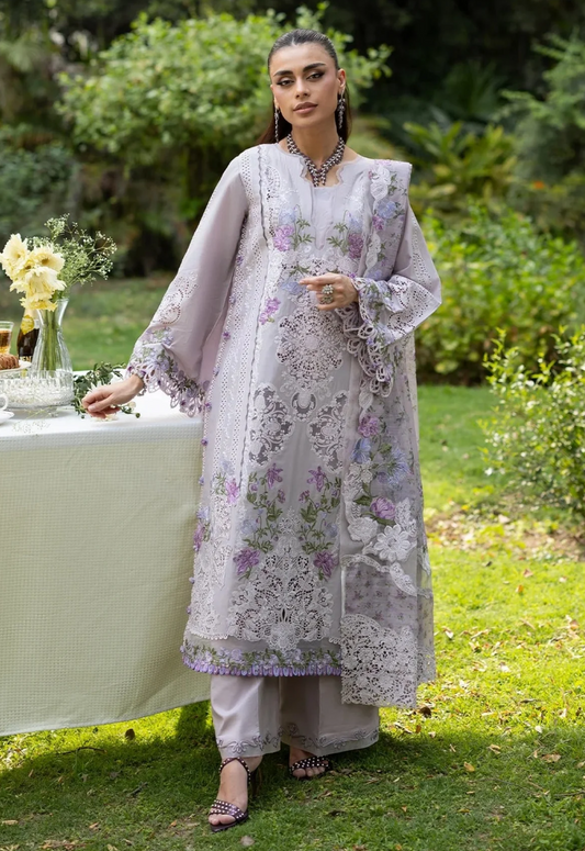 Embroidered Lawn 3 Piece Unstitched Suit ELL-ELQ-4B-26 - Summer Collection