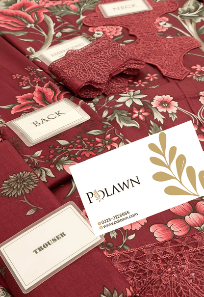 Embroidered Lawn 3 Piece Unstitched Suit MBL-MPT-2709-A-25 - Summer Collection