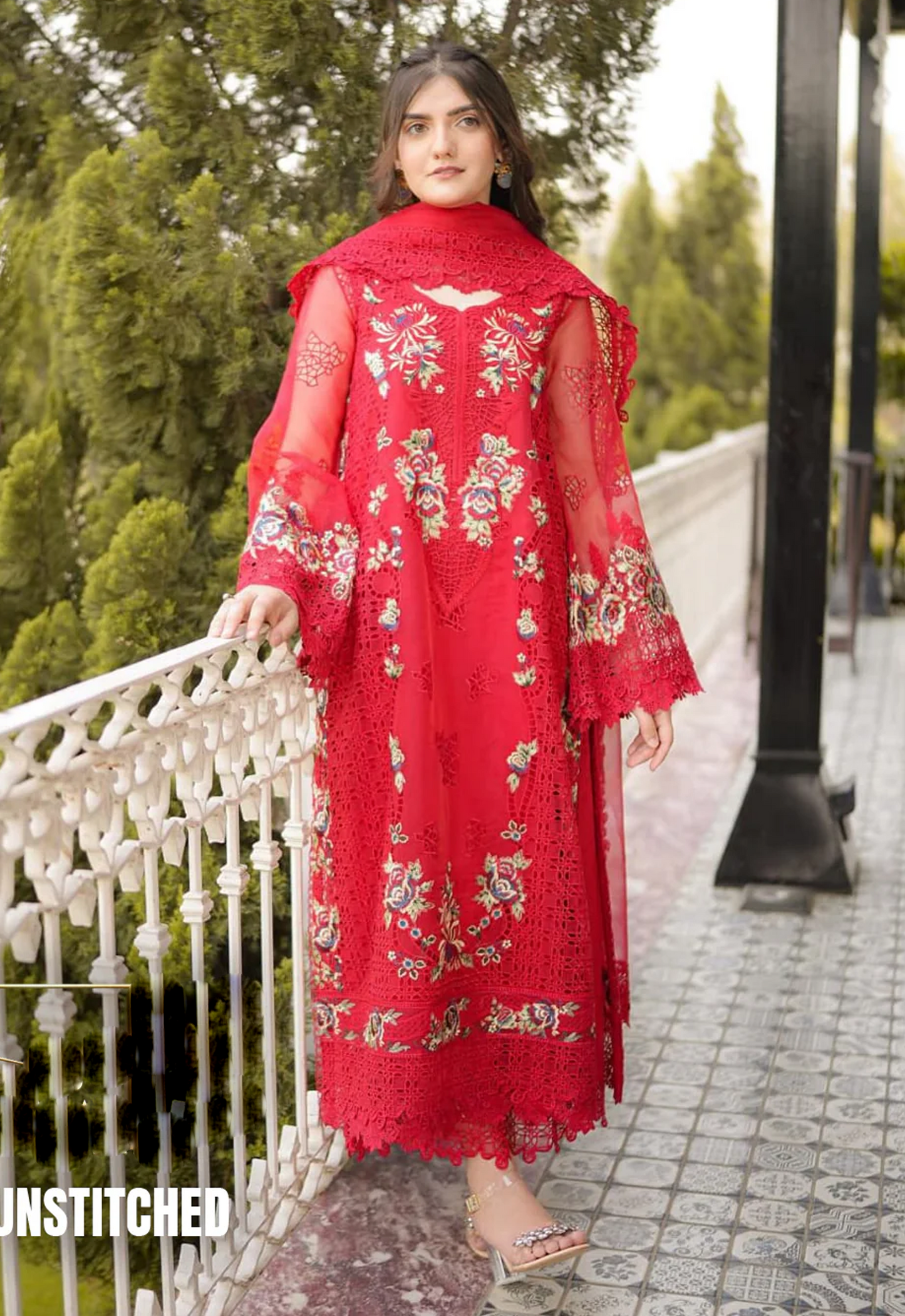 Embroidered Lawn 3 Piece Unstitched Suit ACL-HU-0945 - Summer Collection