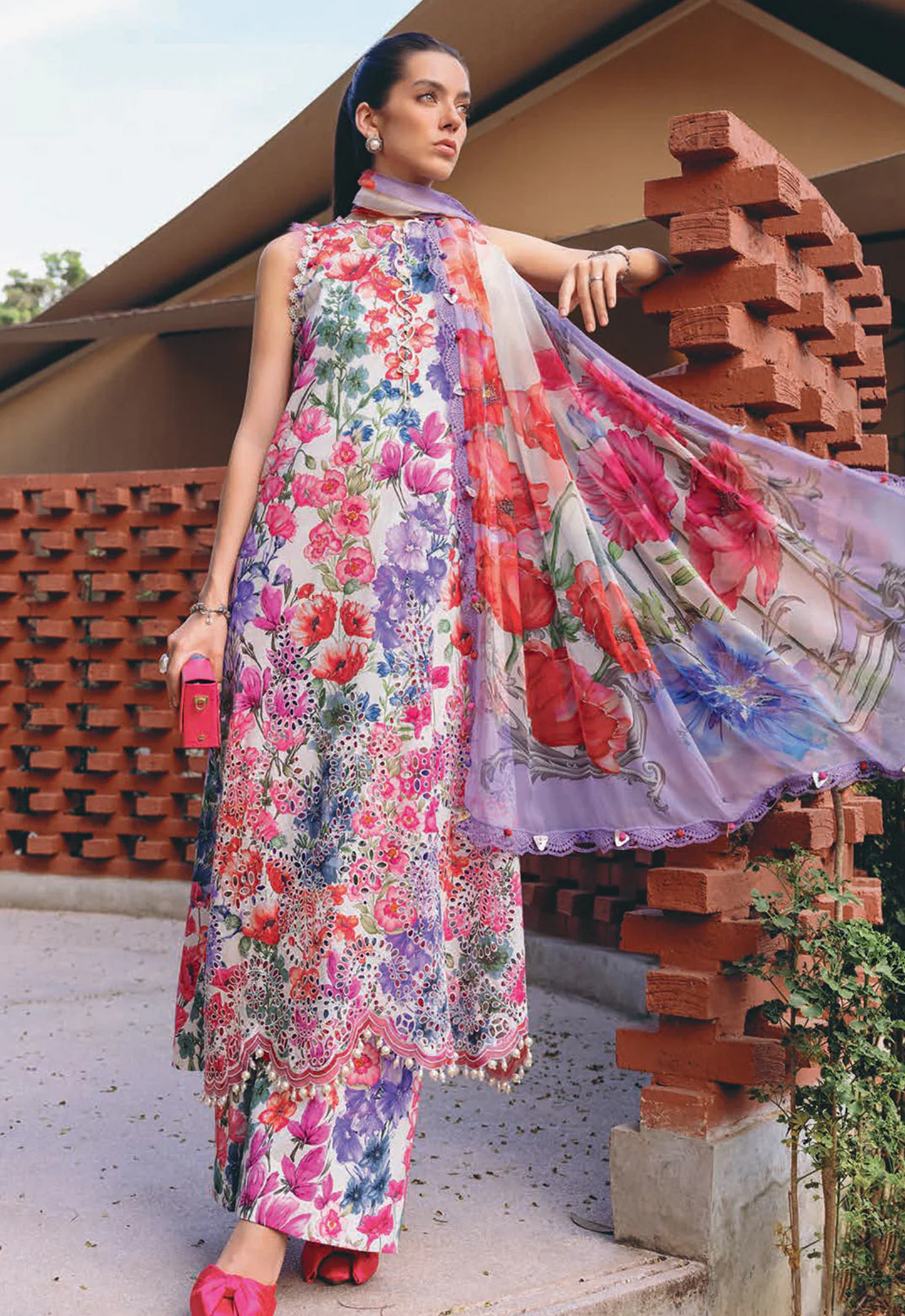 Embroidered Lawn 3 Piece Unstitched Suit MBL-MPT-2902-A-26 - Summer Collection