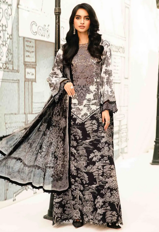 Embroidered Lawn 3 Piece Unstitched Suit MBL-MPT-2608-B-25 - Summer Collection