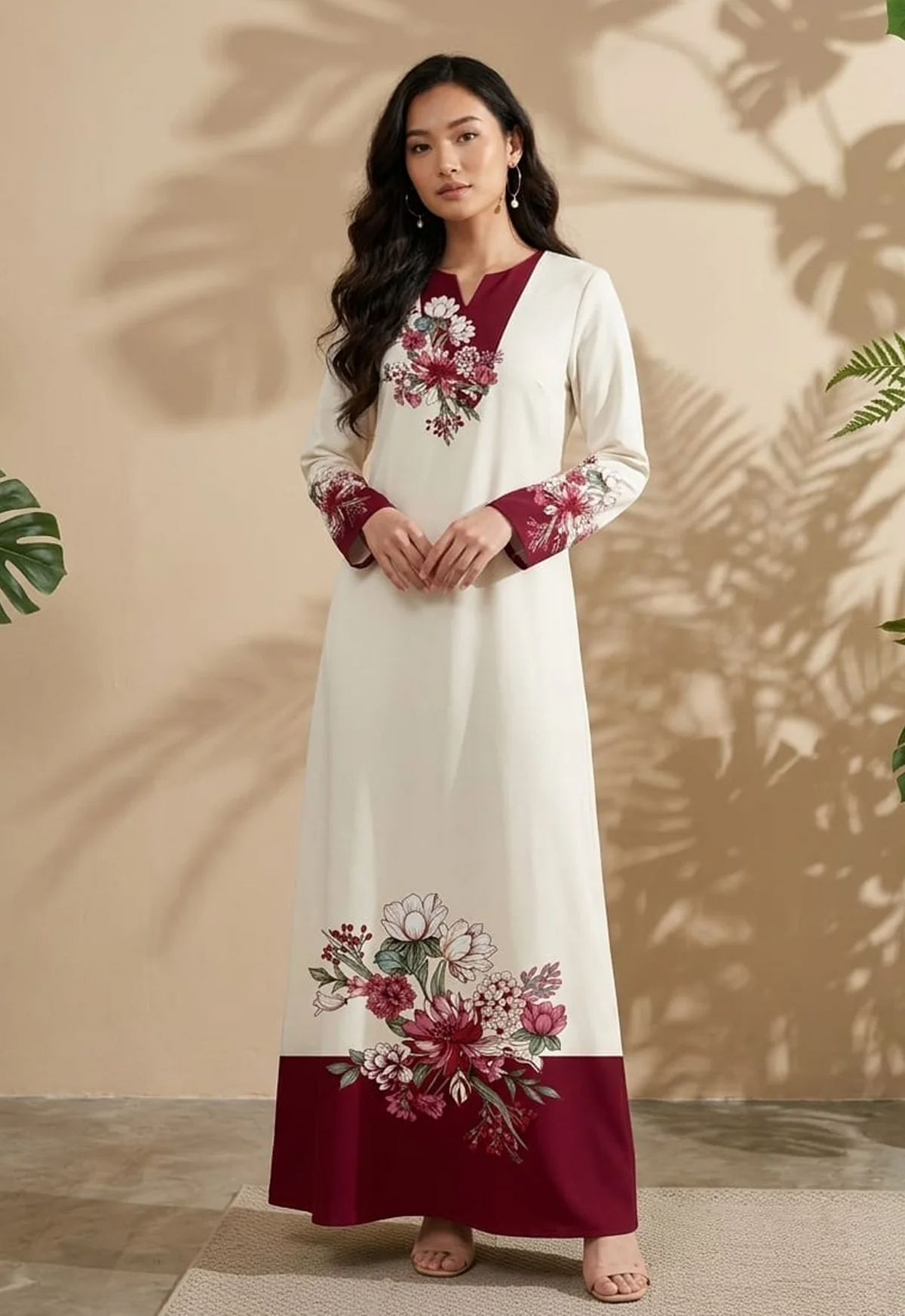 Printed Kaftaan Charmeuse Silk 2 Piece Unstitched Suit BYK-KF-019 - Party Wear