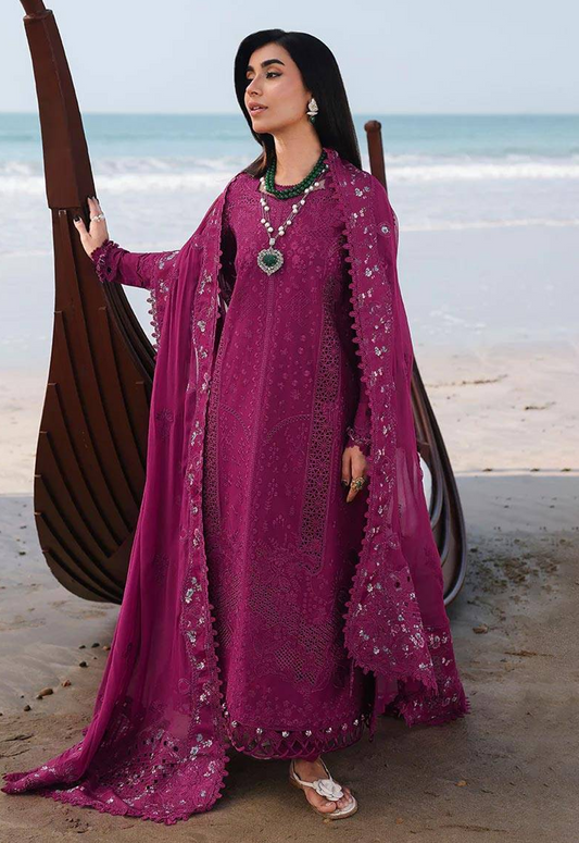 Embroidered Lawn 3 Piece Unstitched Suit QL-HU-SA-01-ZARA - Summer Collection