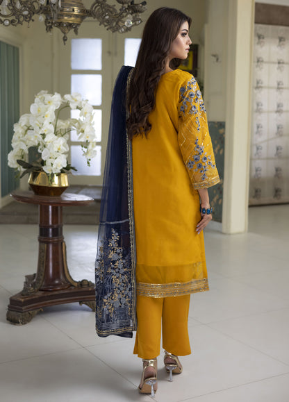 Aashiyan By Polawn Embroidered Stitched 3 Piece Organza Suit PD-23-204 Ready to Wear