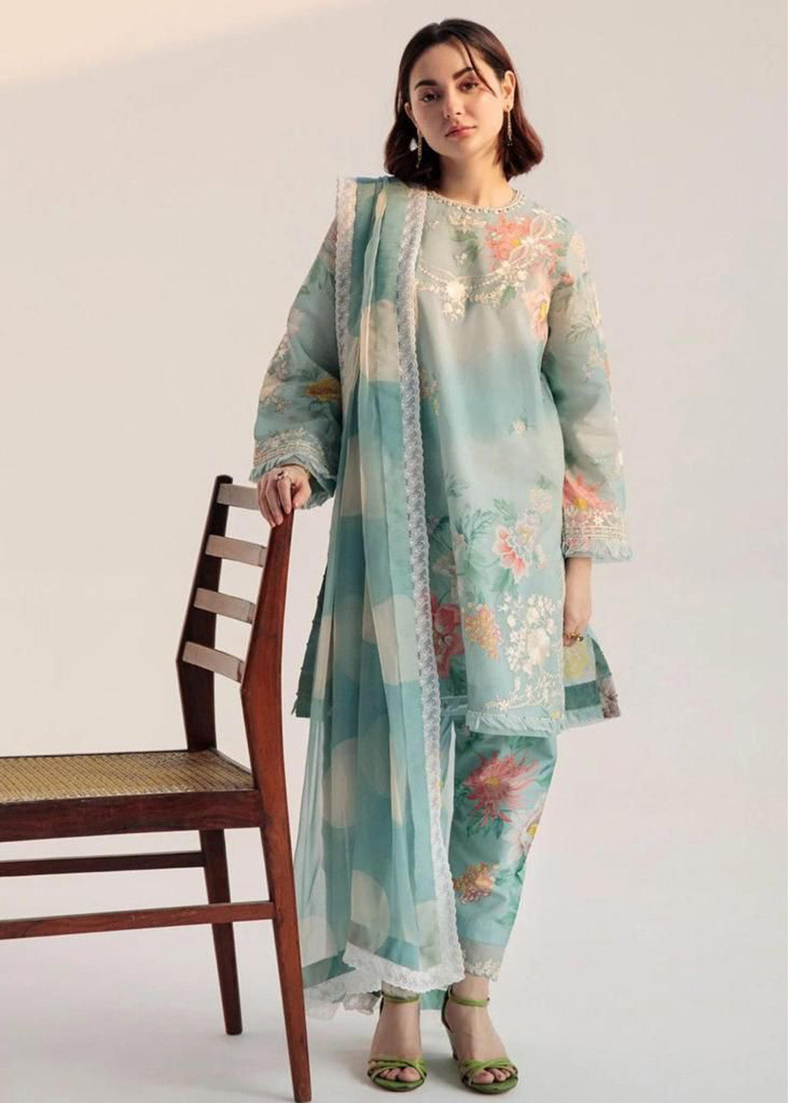 Embroidered  Lawn 3 Piece Unstitched Suit ZSL-D05-B-23 Summer Collection