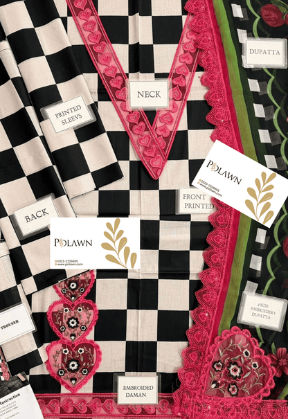 Embroidered Lawn 3 Piece Unstitched Suit MBL-MPT-2906-B-25 - Summer Collection