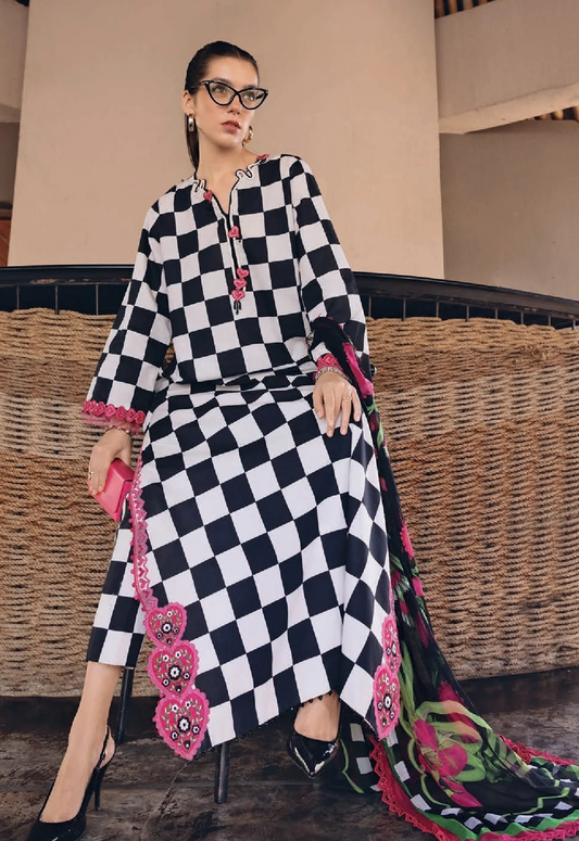 Embroidered Lawn 3 Piece Unstitched Suit MBL-MPT-2906-B-25 - Summer Collection