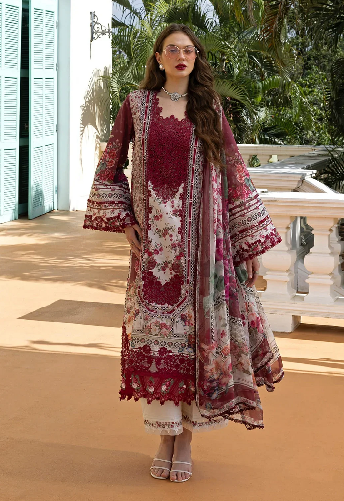 Embroidered Lawn 3 Piece Unstitched Suit EL-ESA-2B-26 - Summer Collection