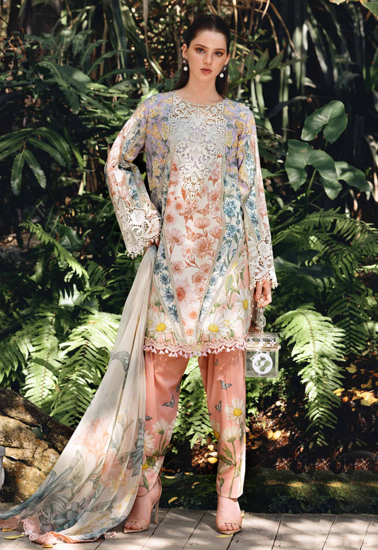 Embroidered Lawn 3 Piece Unstitched Suit MBL-MPT-2910-B-26 - Summer Collection