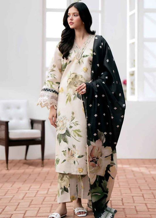 Printed Lawn 3 Piece Unstitched Suit  BL-UF-533 - Party Wear