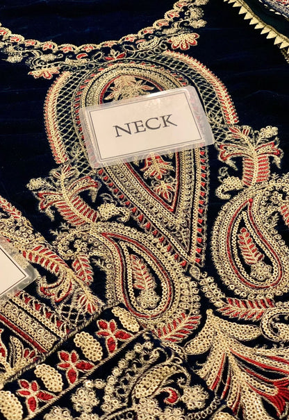 Embroidered Unstitched 3 Piece Velvet Suit ACV-VT-07-A-25 - Party Wear
