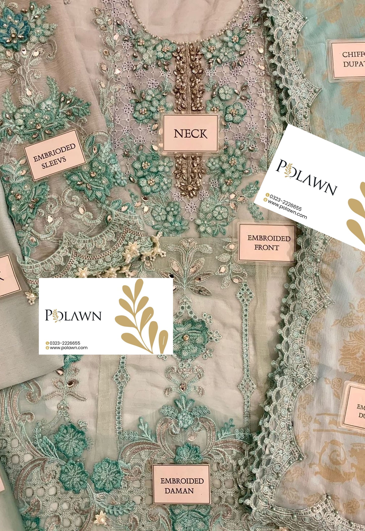 Embroidered Chiffon 3 Piece Unstitched Suit MBC-MPC-25-108 - Party Wear