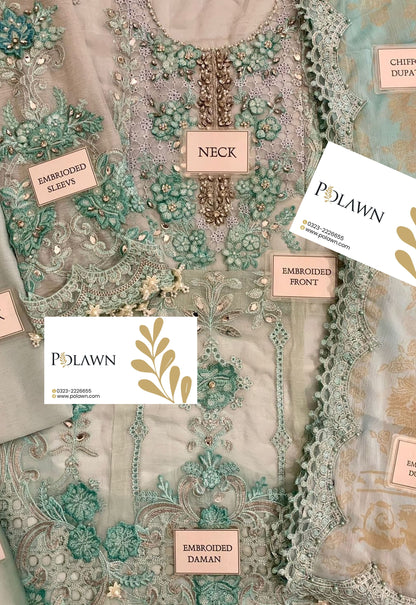 Embroidered Chiffon 3 Piece Unstitched Suit MBC-MPC-25-108 - Party Wear