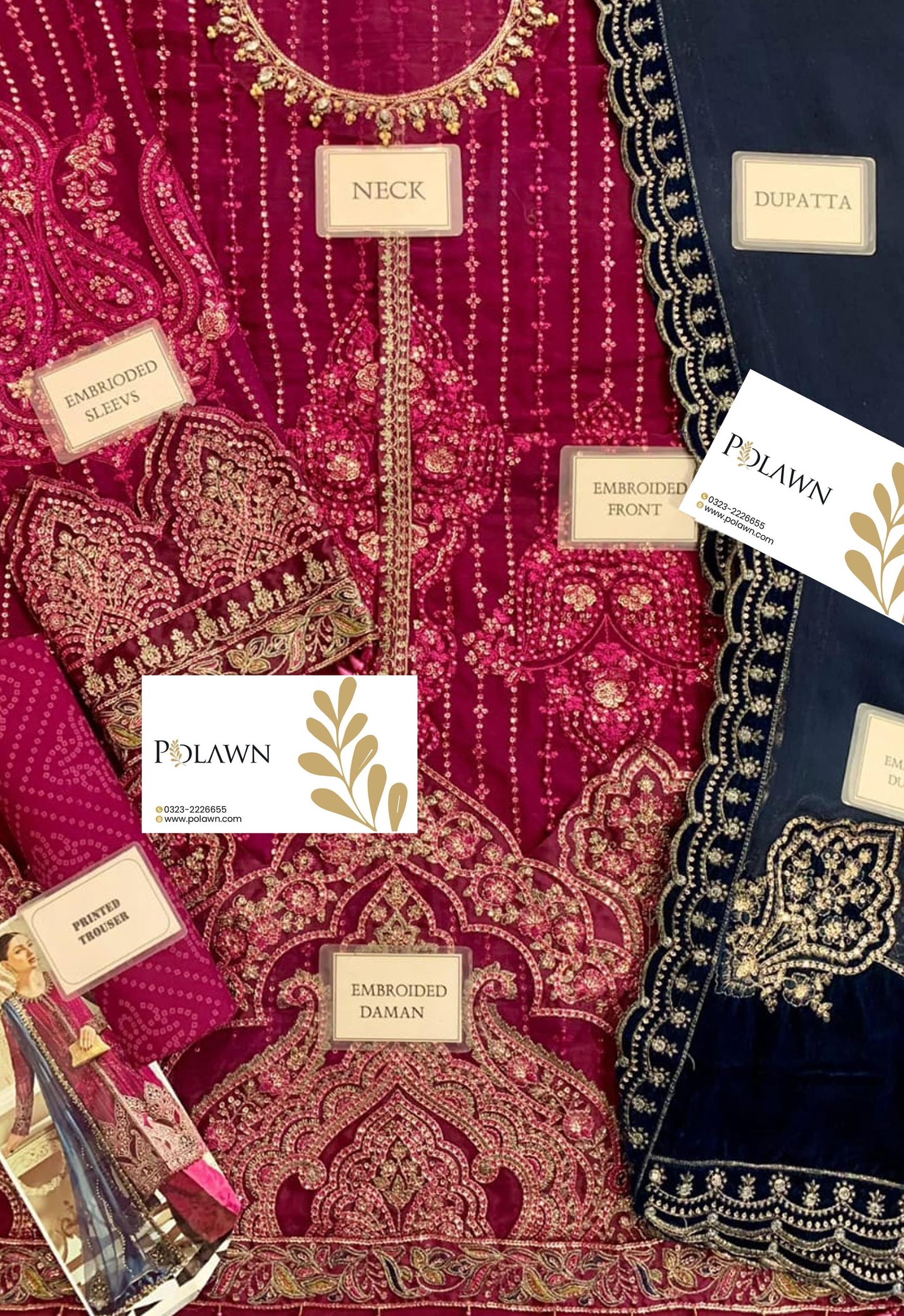 Embroidered Unstitched 3 Piece Silk Suit KO-RUBY - Party Wear