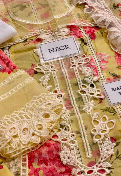 Embroidered Lawn 3 Piece Unstitched Suit CSSL-D03-A-25 - Summer Collection