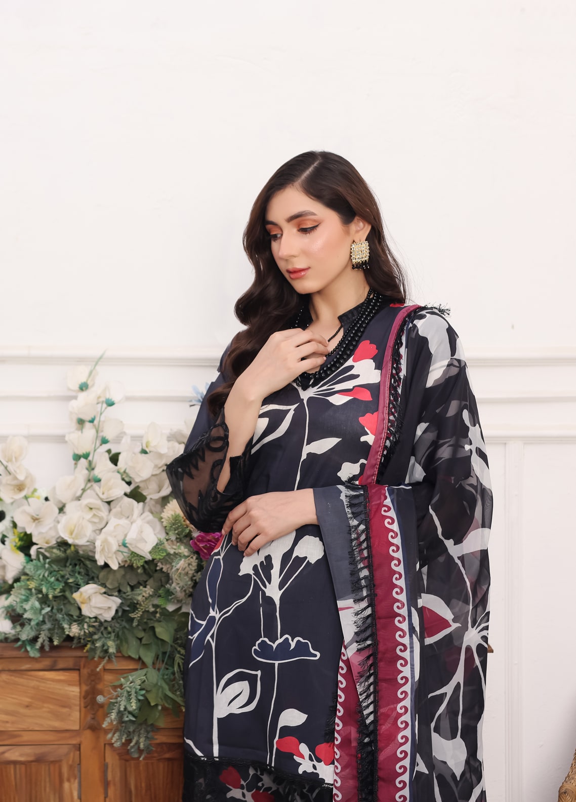 Heer By Polawn Embroidered Stitched 3 Piece Lawn Suit PD-24-101-B-Ready to Wear