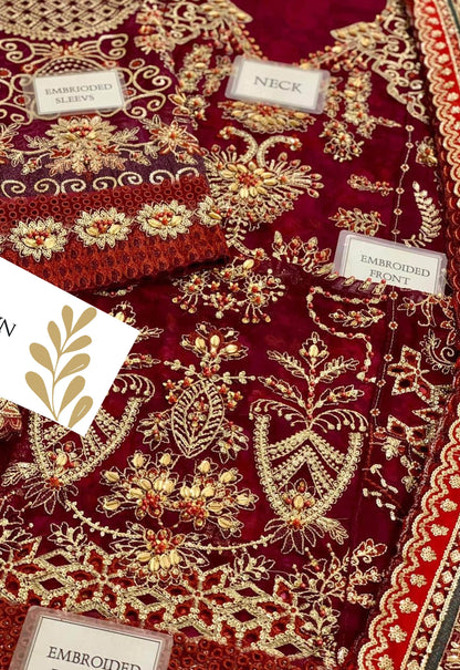 Embroidered Chiffon 3 Piece Unstitched Suit IL-ILC-04 - Party Wear