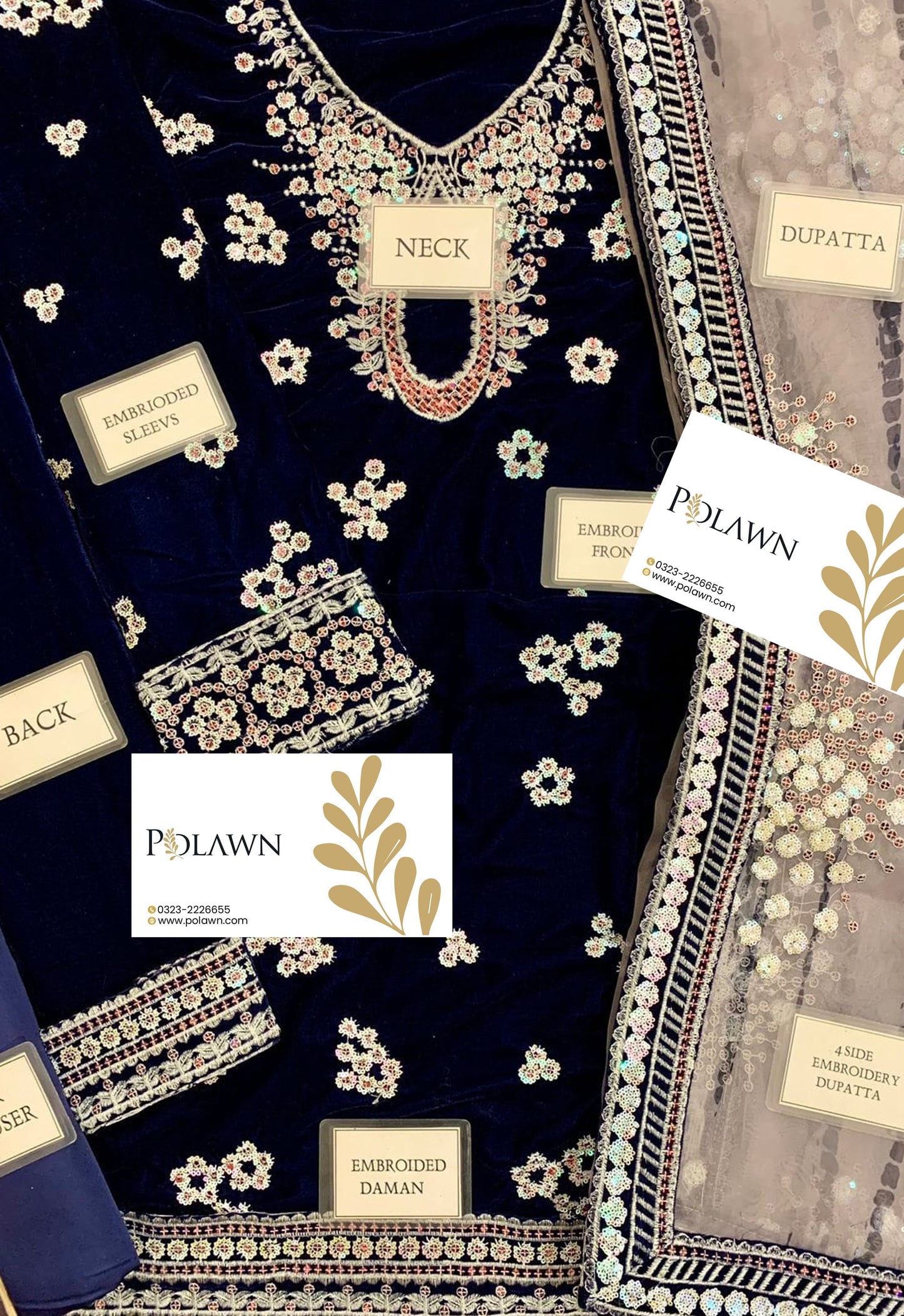Embroidered Unstitched 3 Piece Velvet Suit JV-CVF-D03-25 - Party Wear