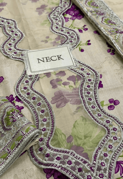 Embroidered Lawn 3 Piece Unstitched Suit ACL-EID-01-A - Summer Collection