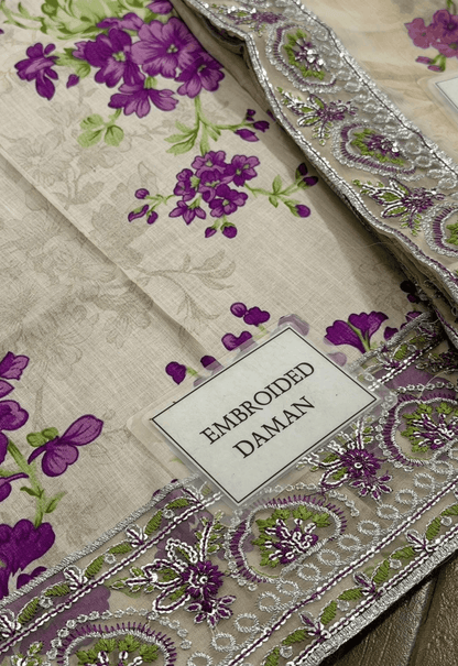 Embroidered Lawn 3 Piece Unstitched Suit ACL-EID-01-A - Summer Collection