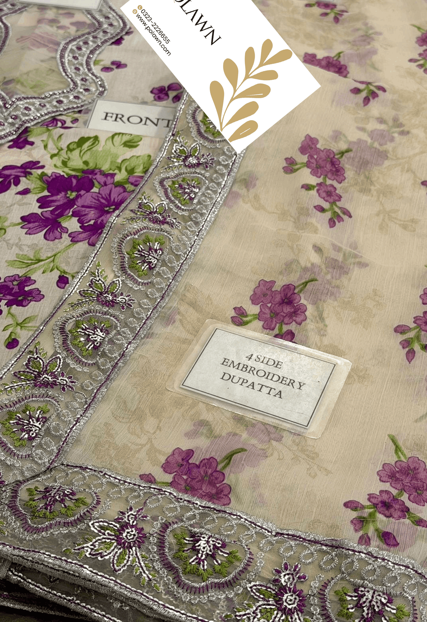 Embroidered Lawn 3 Piece Unstitched Suit ACL-EID-01-A - Summer Collection