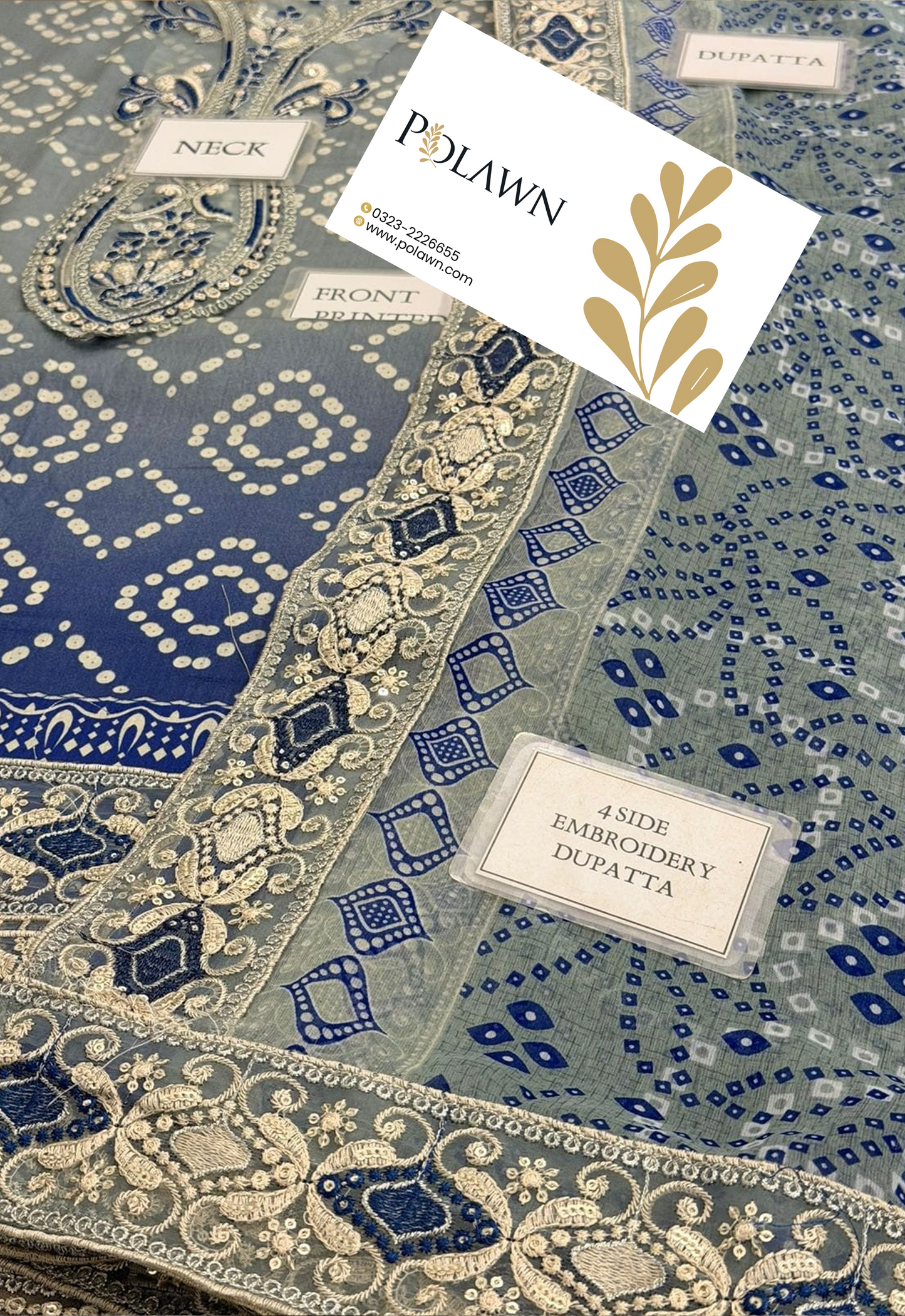 Embroidered Lawn 3 Piece Unstitched Suit NL-NP-698-A - Summer Collection