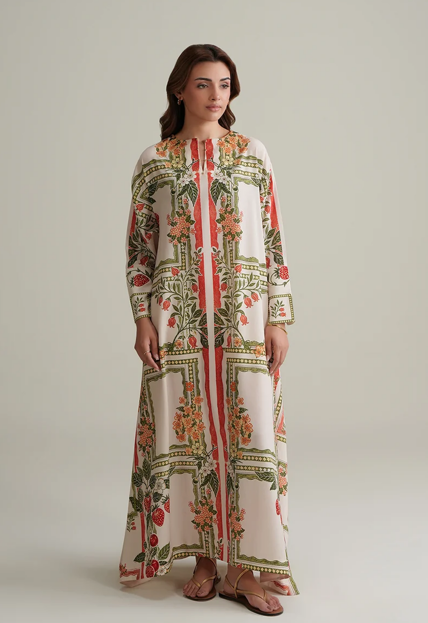 Embroidered Kaftaan Charmeuse Silk 2 Piece Unstitched Suit LLK-OASIA DRESS - Party Wear