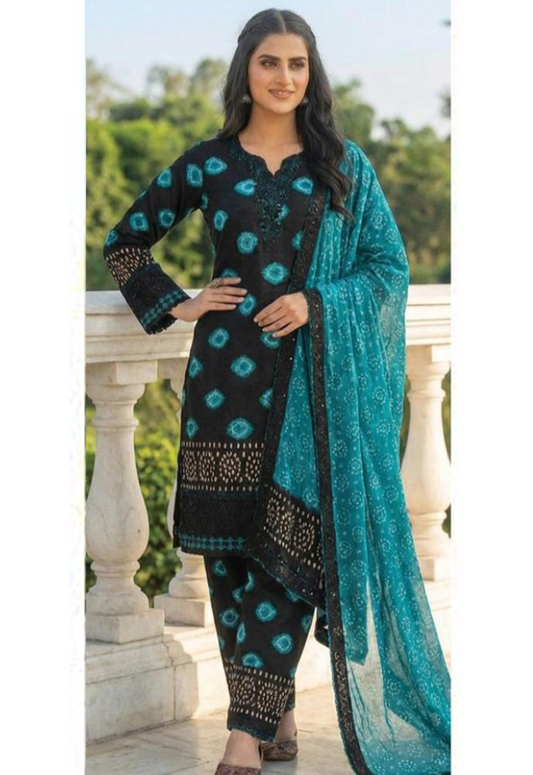Embroidered Lawn 3 Piece Unstitched Suit MTL-D0682-B-26 - Summer Collection