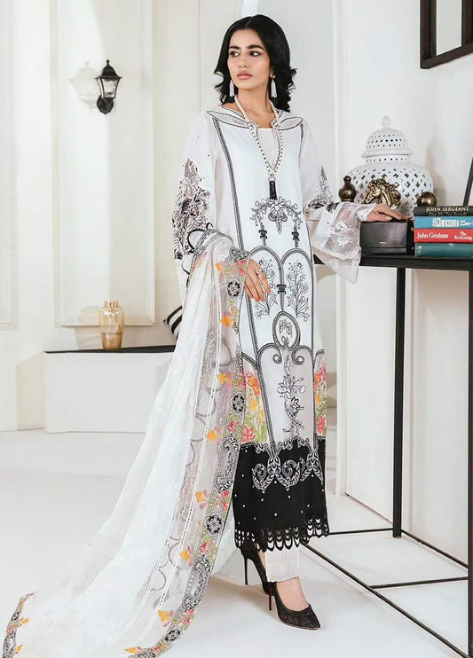 Embroidered Lawn 3 Piece Unstitched Suit MBL-DW-EF24-1982-24 - Summer Collection
