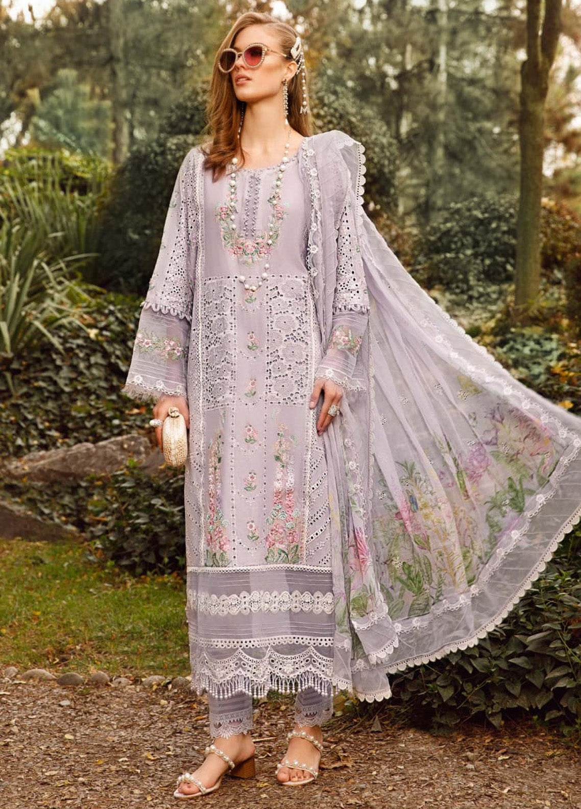 Embroidered Lawn 3 Piece Unstitched Suit MBL-D-2309-B-23-Summer Collection