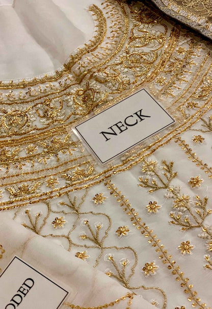Embroidered Chiffon 3 Piece Unstitched Suit AJCF-D17-25 - Party Wear