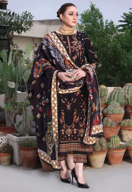 Embroidered Lawn 3 Piece Unstitched Suit ACL-HU-0946 - Summer Collection