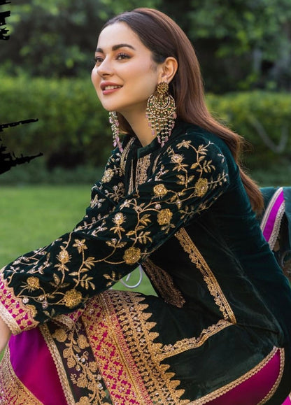 Embroidered Unstitched 3 Piece Velvet Suit ZCV-D02-22 Party Wear