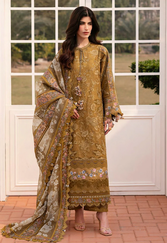 Embroidered Lawn 3 Piece Unstitched Suit BL-WM-BEL-25-D03 - Summer Collection